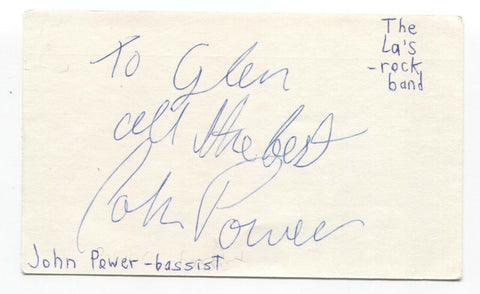 John Power Signed 3x5 Index Card Autographed Signature Cast The La's