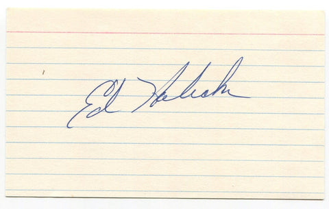 Ed Halicki Signed 3x5 Index Card Autographed MLB Baseball No Hitter SF Giants