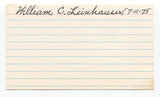 Bill Leinhauser Signed 3x5 Index Card Autographed Baseball MLB Replaced Ty Cobb