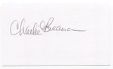 Charlie Beamon 3x5 Index Card Autographed Signature Baltimore Orioles Debut 1956