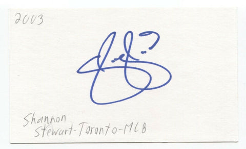 Shannon Stewart Signed 3x5 Index Card Autographed Baseball Signature