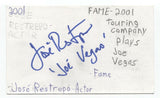 Jose Restrepo Signed 3x5 Index Card Autographed Signature Actor