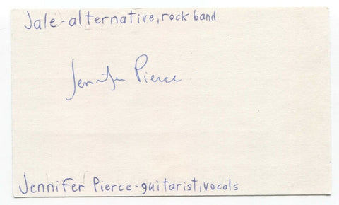Jale - Jennifer Pierce Signed 3x5 Index Card Autographed Signature Band
