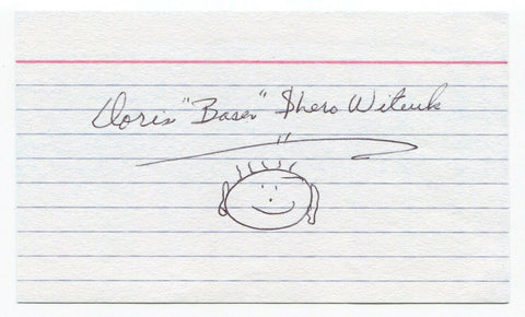 Doris "Baser" Shero Witiuk Signed 3x5 Index Card Autographed Baseball AAGPBL