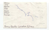 Nancy Beatty Signed 3x5 Index Card Autographed Signature Actress