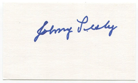 Johnny Pesky Signed 3x5 Index Card Autographed MLB Baseball Boston Red Sox