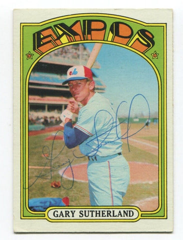 1972 Topps Gary Sutherland Signed Baseball Card Autographed AUTO #211