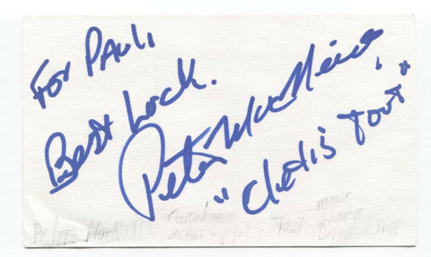 Peter MacNeill Signed 3x5  Index Card Autographed Signature Actor Traders