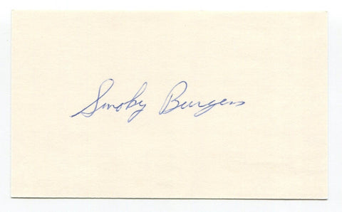 Smoky Burgess Signed 3x5 Index Card Autographed MLB Baseball Phillies