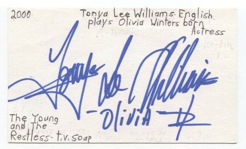 Tonya Lee Williams Signed 3x5 Index Card Autographed Signature Actress Director