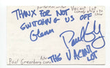 Paul Greenberg Signed 3x5 Index Card Autographed Signature Voice Actor Buffy