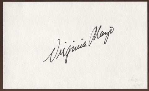 Virginia Mayo Signed Index Card Signature Autographed AUTO Signature