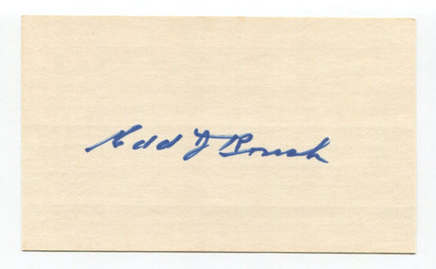 Edd Roush Signed 3x5 Index Card Autographed Baseball Hall Of Fame HOF