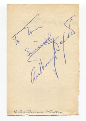 Anthony Dexter Signed Cut Autographed Actor Valentino Movie