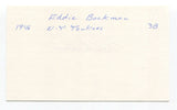 Eddie Bockman Signed 3x5 Index Card Autographed New York Yankees Debut 1946 MLB