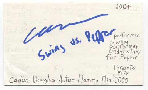 Caden Douglas Signed 3x5 Index Card Autograph Actor Warehouse 13 Mama Mia