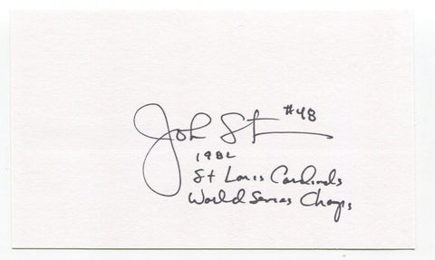 John Stuper Signed 3x5 Index Card Autographed Baseball MLB St. Louis Cardinals