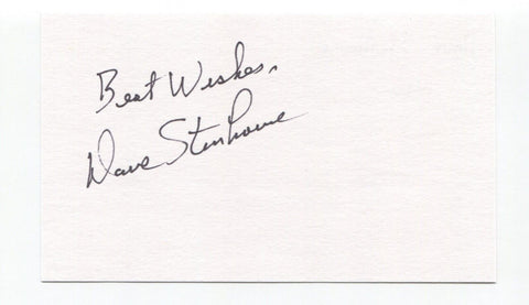 Dave Stenhouse Signed 3x5 Index Card Autographed Baseball Washington Senators