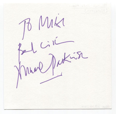 Michael Parkinson Signed Page Autographed Signature Inscribed "To Mike" Actor