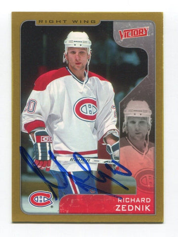 2001 Upper Deck Victory Richard Zednik Signed Card NHL Hockey AUTO #183