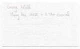 George Axtell Signed 3x5 Index Card Autographed Flying Ace WWII