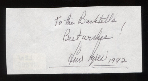 Lew Ayres Signed Paper Signature Autographed Vintage 