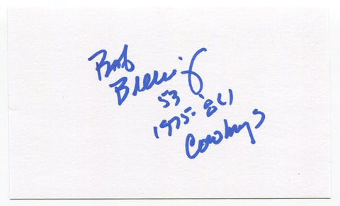 Bob Breunig Signed 3x5 Index Card Autographed Dallas Cowboys Super Bowl