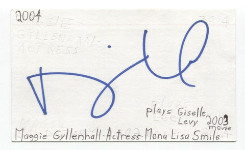 Maggie Gyllenhaal Signed 3x5 Index Card Autographed Signature Batman