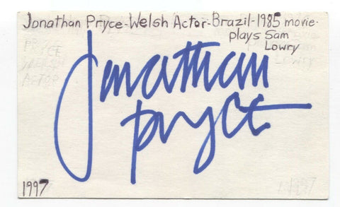 Jonathan Pryce Signed 3x5 Index Card Autographed Game of Thrones - High Sparrow