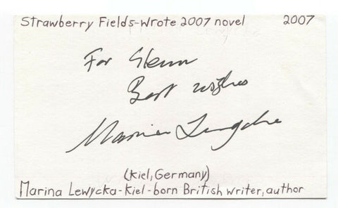Marina Lewycka Signed 3x5 Index Card Autographed Signature Author Writer