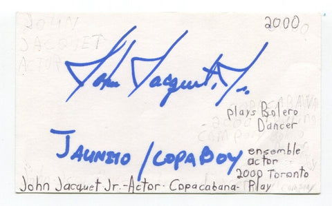 John Jacquet Jr Signed 3x5 Index Card Autographed Actor Sister Act 2