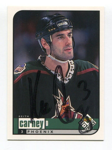 1998 Upper Deck Keith Carney Signed Card Hockey NHL Autograph AUTO #155