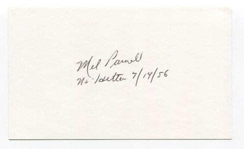 Mel Parnell Signed Index Card Autographed Baseball MLB Boston Red Sox