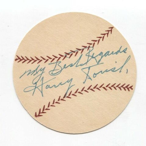 Harry Fritz Dorish Signed Paper Baseball Autographed Signature Chicago White Sox