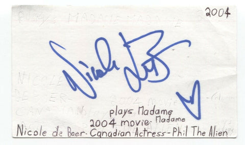 Nicole de Boer Signed 3x5 Index Card Autograph Signature Actress Cube Star Trek