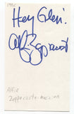 Alfie Zappacosta Signed 3x5 Index Card Autographed Signature Singer