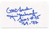 Jim Yarbrough Signed 3x5 Index Card Autographed Football NFL Detroit Lions