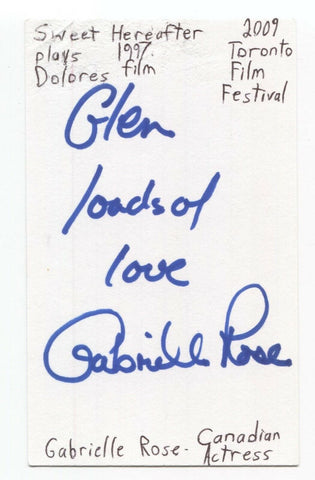 Gabrielle Rose Signed 3x5 Index Card Autographed Signature Actress