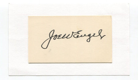 Joe Engel Signed Cut Index Card Autographed Baseball 1912 Washington Senators