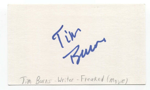 Tim Burns Signed 3x5 Index Card Autograph Signature Writer Crank Yankers