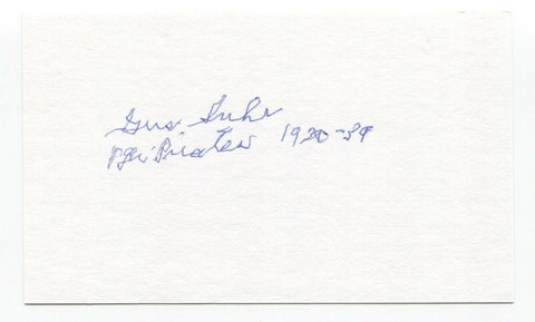 Gus Suhr Signed 3x5 Index Card Baseball Autographed Signature Pittsburgh Pirates