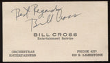 Bill Cross  Signed Card from 1932  Autographed Music  Vintage Signature AUTO