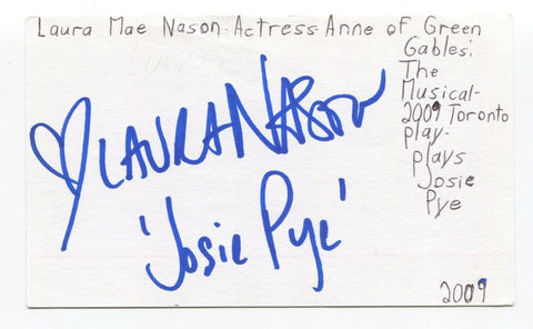 Laura Mae Nason Signed 3x5 Index Card Autographed Actress Lexx