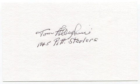 Thomas Joseph Alberghini Signed 3x5 Index Card Autograph Pittsburgh Steelers