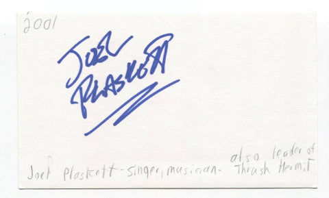 Thrush Hermit - Joel Plaskett Signed 3x5 Index Card Autographed Signature