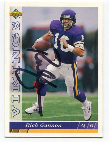 1993 Upper Deck Rich Gannon Signed Card NFL Football Autographed #144