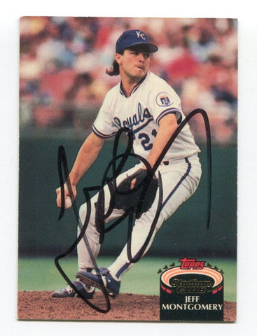 1992 Topps Stadium Club Jeff Montgomery Signed Card Baseball Autograph AUTO #12