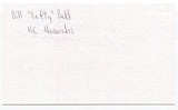 Bill "Lefty" Bell 3x5 Index Card Autographed Kansas City Monarchs MLB Debut 1949