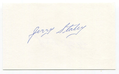 Jerry Staley Signed 3x5 Index Card Autographed MLB Baseball St. Louis Cardinals