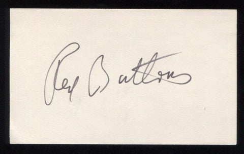 Red Buttons Vintage Signed 3x5 Index Card Autograph Signature From The 1970's